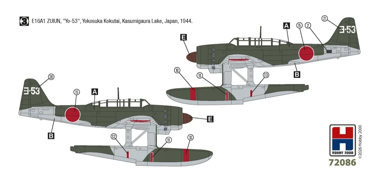 Samolot Aichi E16A1 Zuiun Early 72086 Hobby 2000