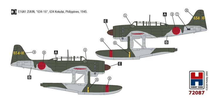 Samolot Aichi E16A1 Zuiun Late 72087 Hobby 2000