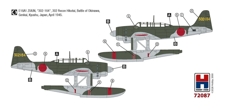 Samolot Aichi E16A1 Zuiun Late 72087 Hobby 2000