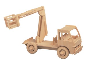 Samochód podnośnik zwyżka składanka drewniana puzzle 3D