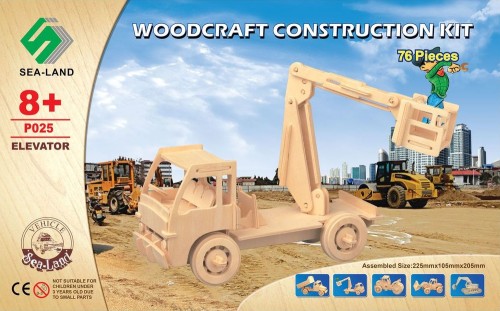 Samochód podnośnik zwyżka składanka drewniana puzzle 3D P025 Sea-Land