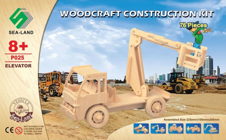 Samochód podnośnik zwyżka składanka drewniana puzzle 3D P025 Sea-Land