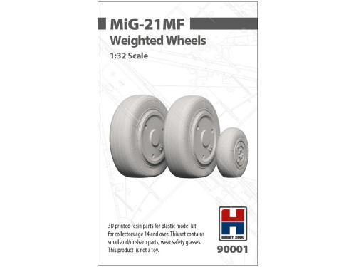 3D printed resin parts for MiG-21MF Weighted Wheels 90001 Hobby 2000