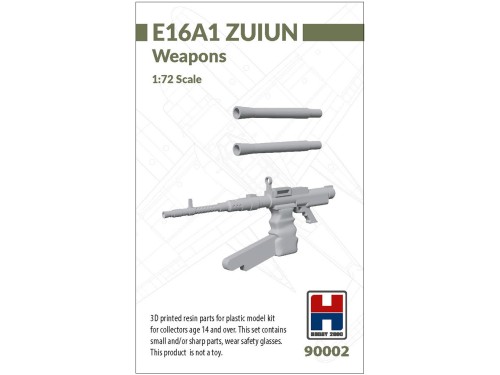 3D printed resin parts for E16A1 Zuiun Weapons 90002 Hobby 2000