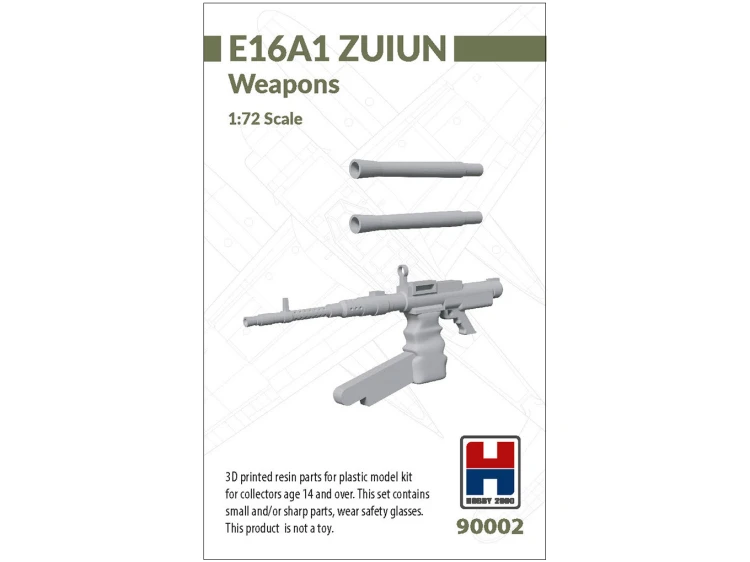 3D printed resin parts for E16A1 Zuiun Weapons 90002 Hobby 2000