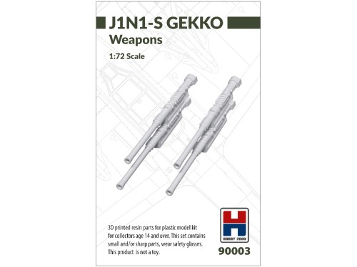 3D printed resin parts for J1N1-S Gekko Weapons 90003 Hobby 2000