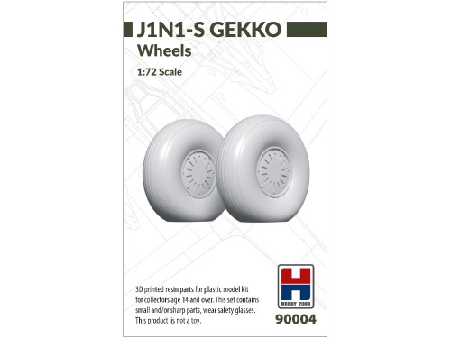 3D printed resin parts for J1N1-S Gekko Wheels 90004 Hobby 2000