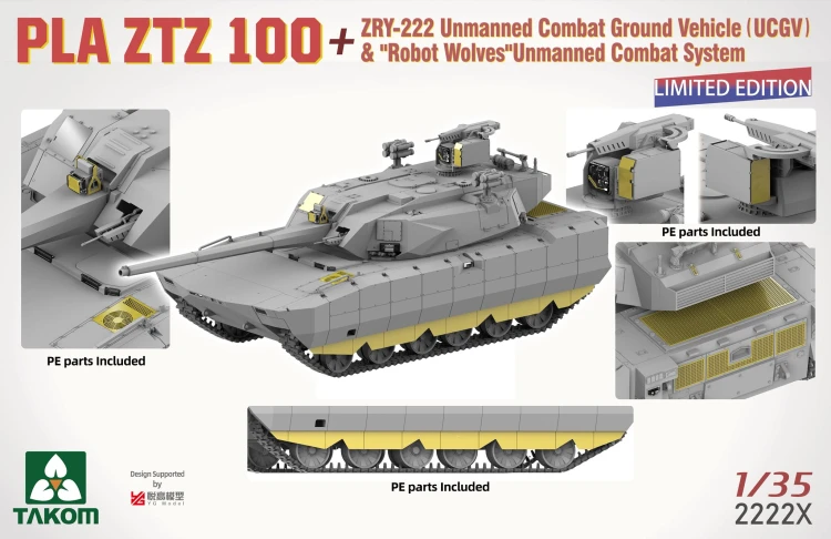 Czołg PLA ZTZ 100 & pojazd bojowy ZRY-222 & Robot Wolves 2222X Takom
