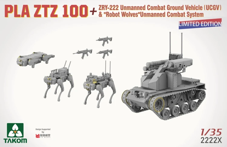 Czołg PLA ZTZ 100 & pojazd bojowy ZRY-222 & Robot Wolves 2222X Takom