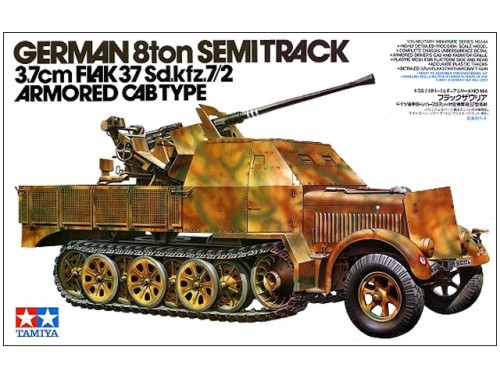 Pojazd 8ton Semi Track 3.7 cm Flak 37 Sd.Kfz.7/2 Armored Cab Type 35144 Tamiya