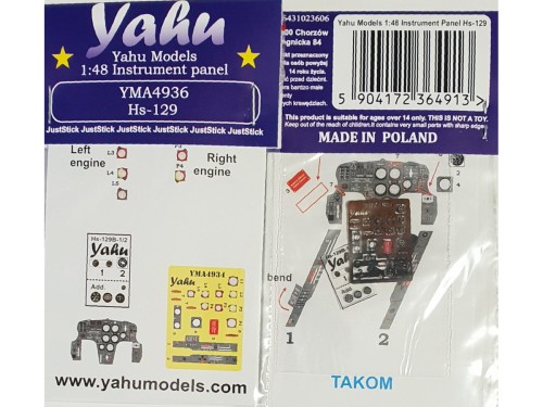 Fototrawiona tablica przyrządów do HS-129 YMA4936 Yahu