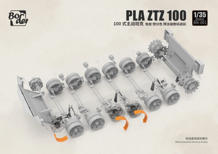 Czołg PLA ZTZ-100 & pojazd bojowy ZRY222 & Robot Wolves BN-001 Border