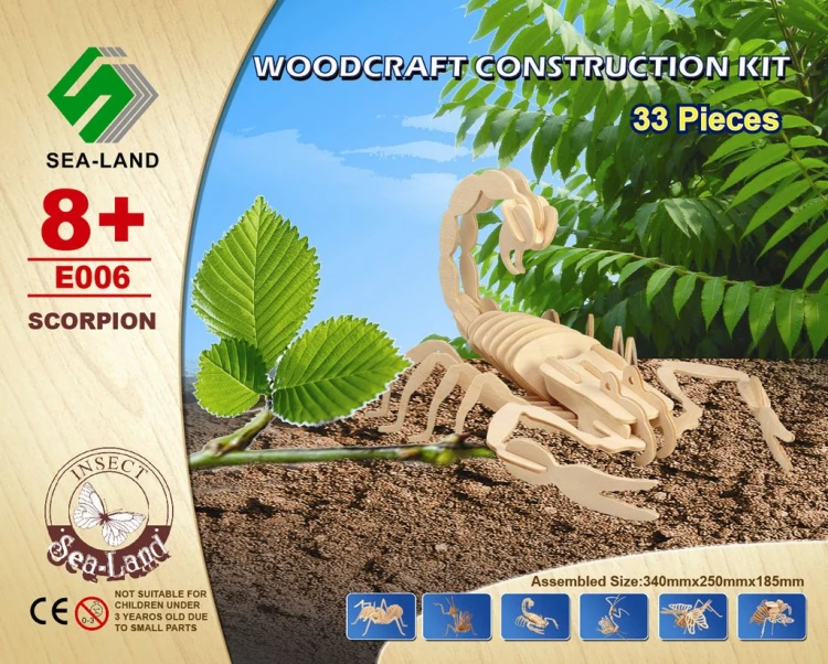 Skorpion składanka drewniana puzzle 3D E006 Sea-Land
