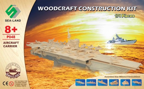 Okręt lotniskowiec składanka drewniana puzzle 3D P048 Sea-Land