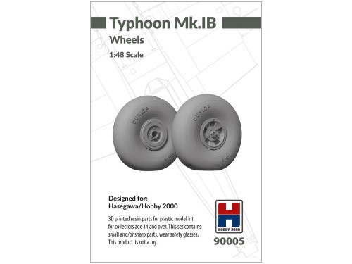 3D printed resin parts for Typhoon Mk.IB Wheels 90005 Hobby 2000