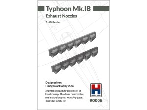 3D printed resin parts for Typhoon Mk.IB Exhaust Nozzles