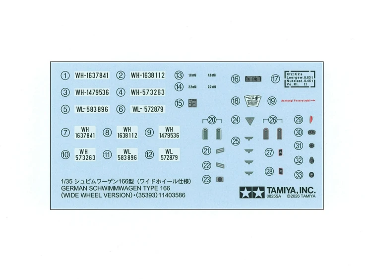 Amfibia VW Schwimmwagen Type 166 (Wide Wheel Version) 35393 Tamiya