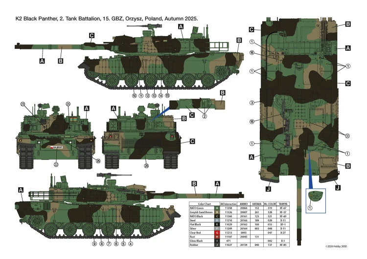 Czołg K2 Black Panther Polish Army 2023-25 35010 Hobby 2000