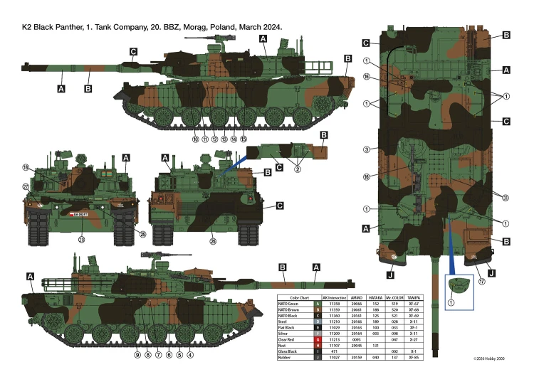 Czołg K2 Black Panther Polish Army 2023-25 35010 Hobby 2000