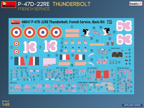 Samolot Republic P-47D-22RE Thunderbolt French Service 48047 MiniArt