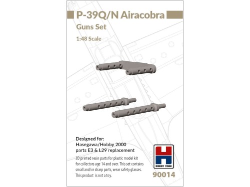 3D printed resin parts for P-39Q/N Airacobra Guns Set 90014 Hobby 2000