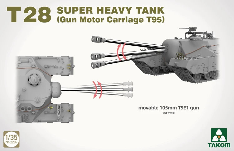 Czołg T28 Super Heavy Tank (Gun Motor Carriage T95) 2209 Takom