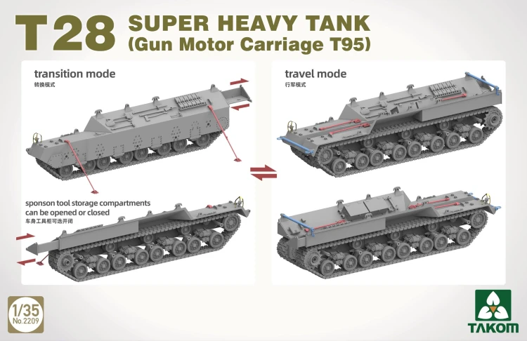 Czołg T28 Super Heavy Tank (Gun Motor Carriage T95) 2209 Takom