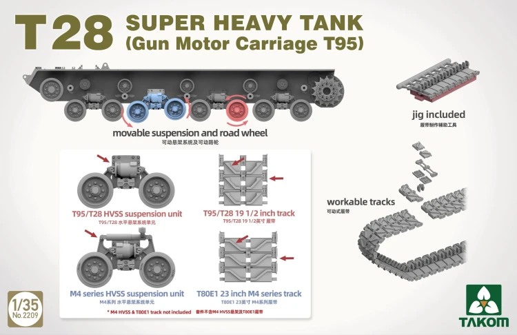 Czołg T28 Super Heavy Tank (Gun Motor Carriage T95) 2209 Takom