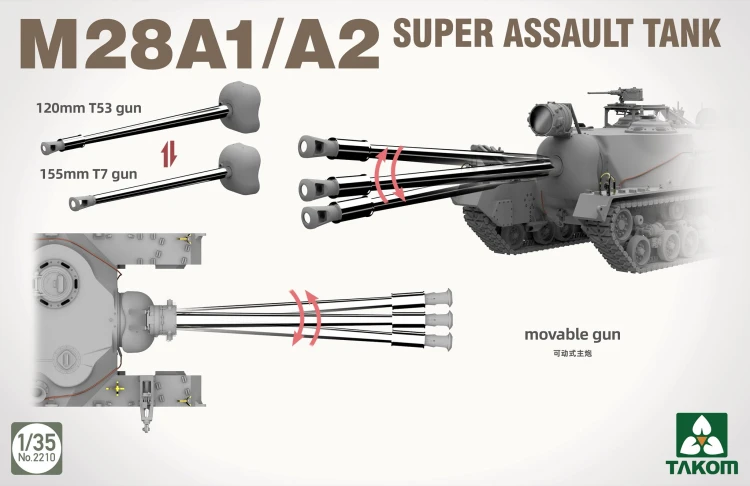 Czołg T28 Super Heavy Tank & M28A1/A2 & Modeling Guide 2209W Takom
