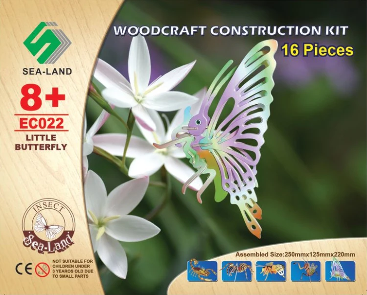 Motyl składanka drewniana puzzle 3D EC022 Sea-Land
