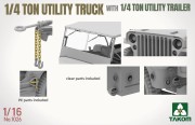 Willys MB Jeep 1/4 Ton Utility Truck with 1/4 Ton Utility Trailer 1026 Takom