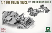 Willys MB Jeep 1/4 Ton Utility Truck with 1/4 Ton Utility Trailer 1026 Takom