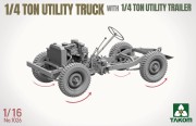 Willys MB Jeep 1/4 Ton Utility Truck with 1/4 Ton Utility Trailer 1026 Takom