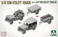 Willys MB Jeep 1/4 Ton Utility Truck with 1/4 Ton Utility Trailer 1026 Takom