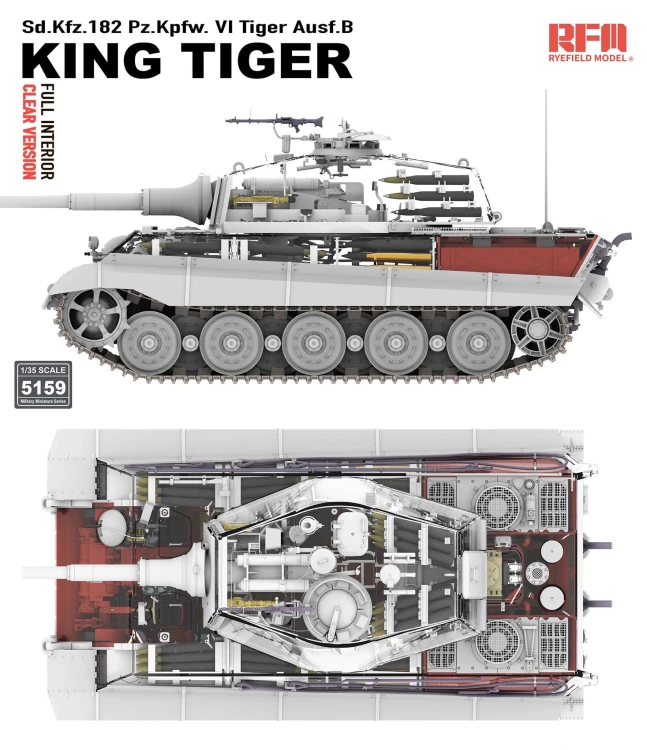Czołg Sd.Kfz.182 Pz.Kpfw. VI Tiger Ausf.B King Tiger Clear Version RM-5159 RFM