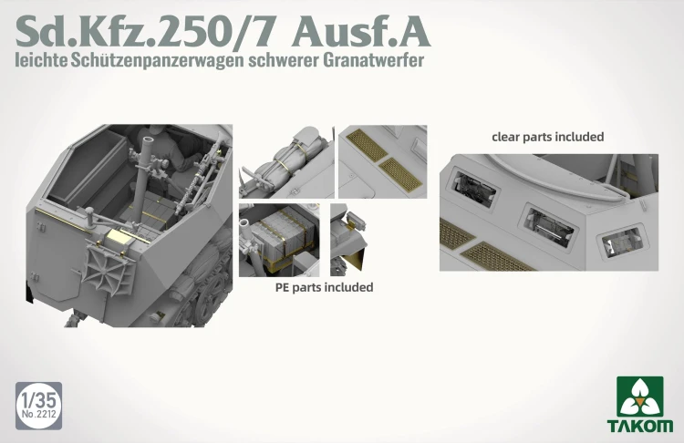 Sd.Kfz.250/7 Ausf.A leichter Schutzenpanzerwagen schwerer Granatwerfer 2212 Takom