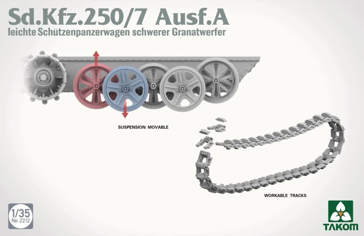 Sd.Kfz.250/7 Ausf.A leichter Schutzenpanzerwagen schwerer Granatwerfer 2212 Takom
