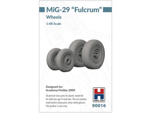 3D printed resin parts for MiG-29 Fulcrum Wheels 90016 Hobby 2000