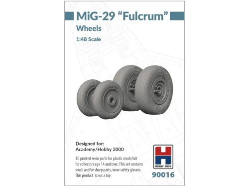 3D printed resin parts for MiG-29 Fulcrum Wheels 90016 Hobby 2000