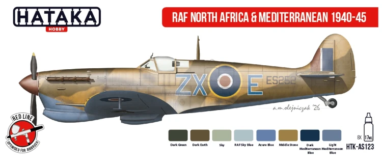 Zestaw farb akrylowych RAF North Africa & Mediterranean 1940-45 HTK-AS123 Hataka