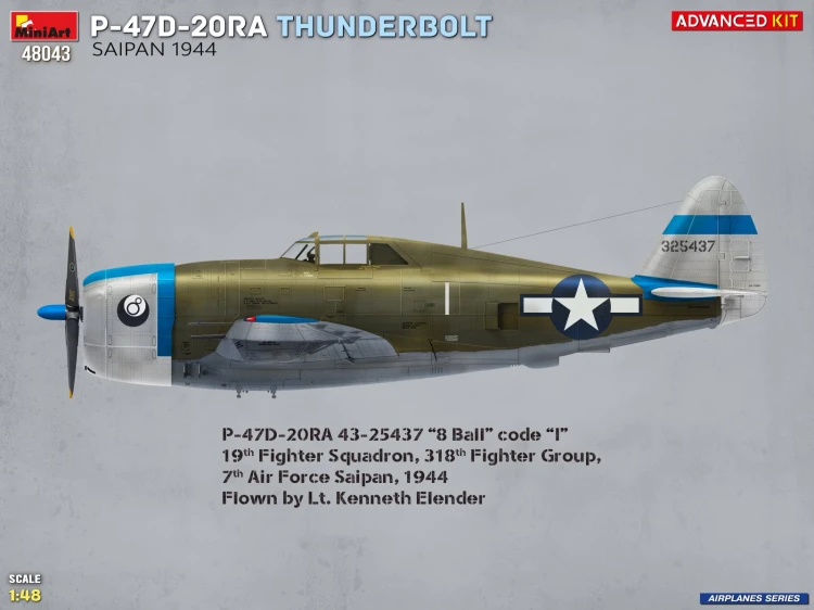 Samolot Republic P-47D-20RA Thunderbolt Saipan 1944 48043 MiniArt