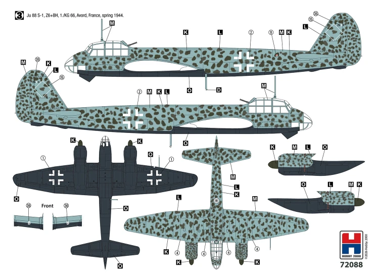 Samolot Junkers Ju 88 S-1 72088 Hobby 2000