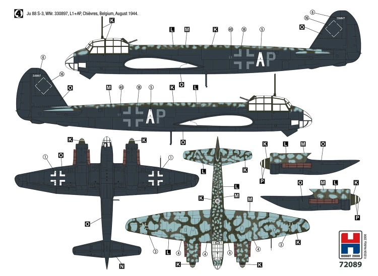 Samolot Junkers Ju 88 S-3 72089 Hobby 2000