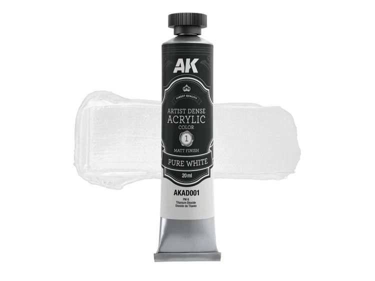 Farba akrylowa Artist Dense Acrylic Color Pure White AKAD001 AK Interactive