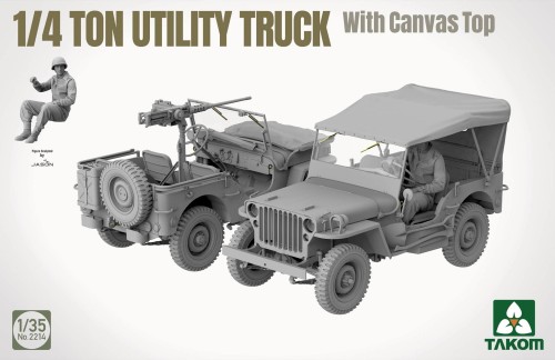 Willys MB Jeep 1/4 Ton Utility Truck With Canvas Top 2214 Takom