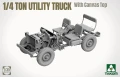 Willys MB Jeep 1/4 Ton Utility Truck With Canvas Top 2214 Takom