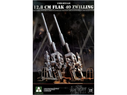 Armata przeciwlotnicza 12,8 cm FlaK 40 Zwilling 2023 Takom