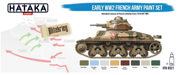 Zestaw farb akrylowych Early WW2 French Army HTK-BS21 Hataka