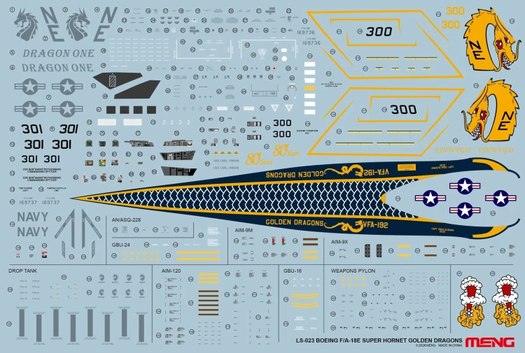 Samolot Boeing F/A-18E Super Hornet "Golden Dragons" LS-023 Meng