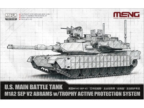 Czołg M1A2 SEP V2 Abrams w/Trophy Active Protection System 72-016 Meng